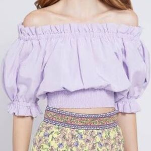 Alice + Olivia Lavender Off The Shoulder Top XS